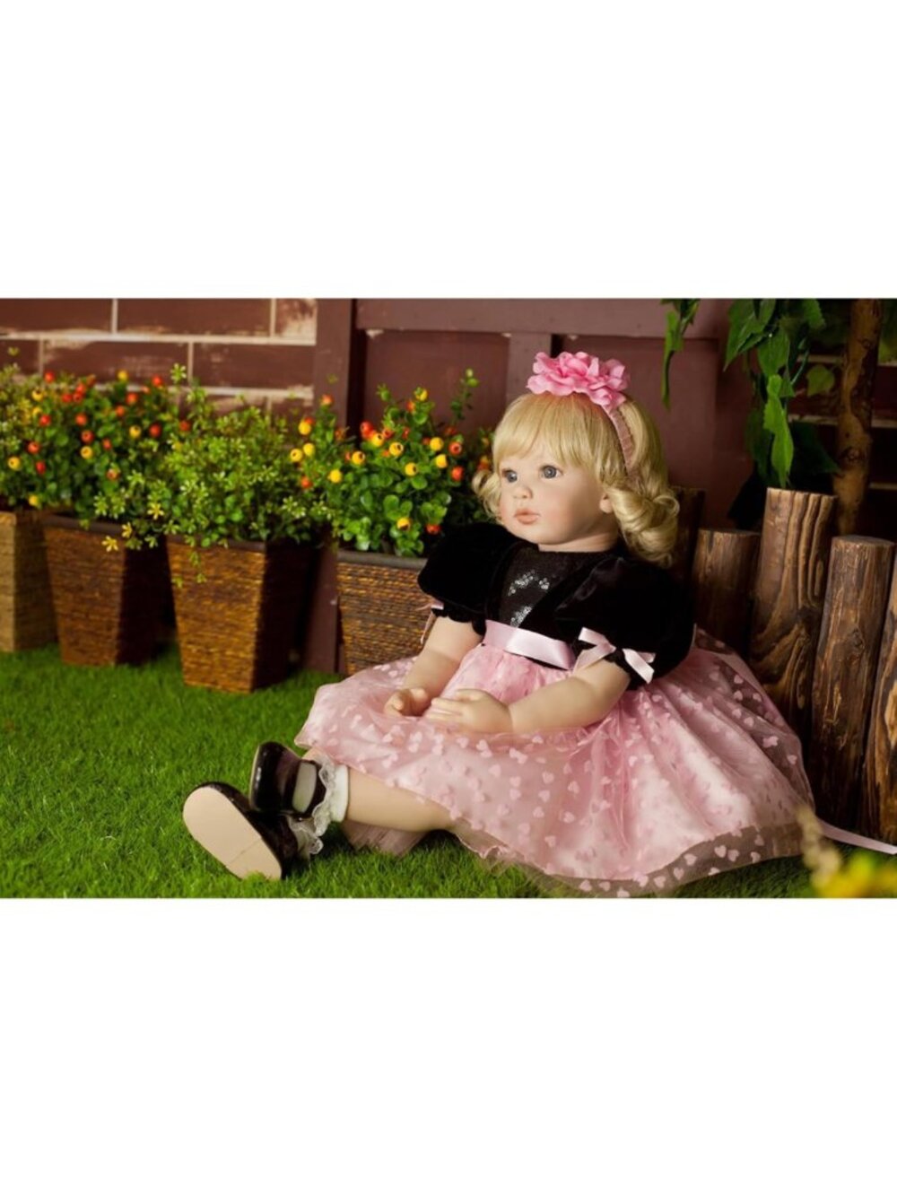 24-Inch Realistic Toddler Reborn Doll with Curly Blonde Hair & Accessories - Picture 2 of 6